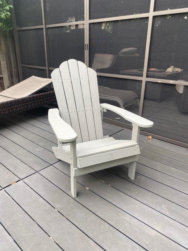Super grills Outdoors Adirondack Chair Weather Resistant Patio Chair Outdoor Armchair Lounger for Fire Pit Patio Garden Backyard (Gray)