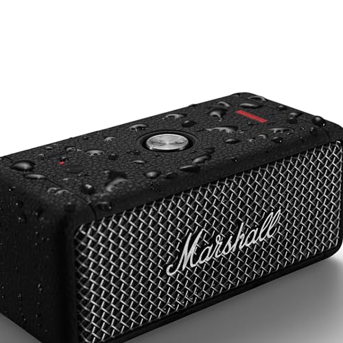 Marshall Emberton II Altoparlanti Bluetooth Portatili Wireless Accoppiabili IP67 Resistente a Polvere e Acqua, 30+ Ore di Riproduzione Ricarica Rapida, Acciaio Nero