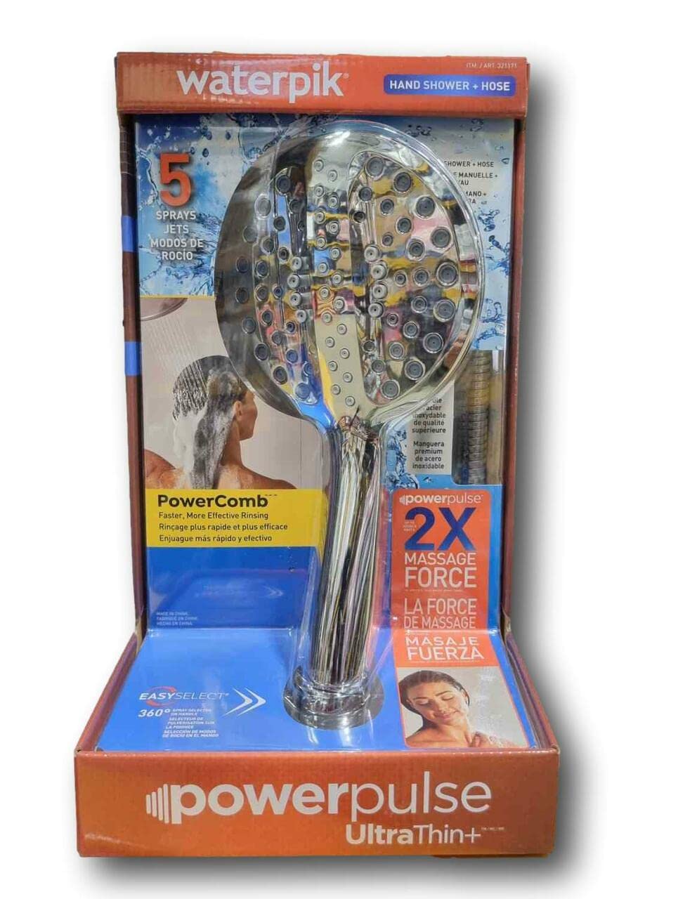 WaterPik Power Pulse Shower Head and Hose Chrome