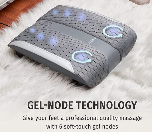 HoMedics Gentle Touch Gel Shiatsu Foot Massager with Heat, Relaxing Soothing Massage Heel to Toe, Triple Massage Heads, Adjustable Pressure
