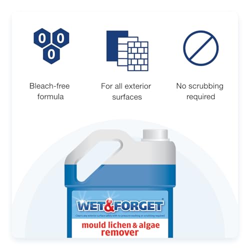 Wet & Forget Mould, Lichen & Algae Remover, Outdoor Cleaning Solution, Black Mould Remover, Bleach Free