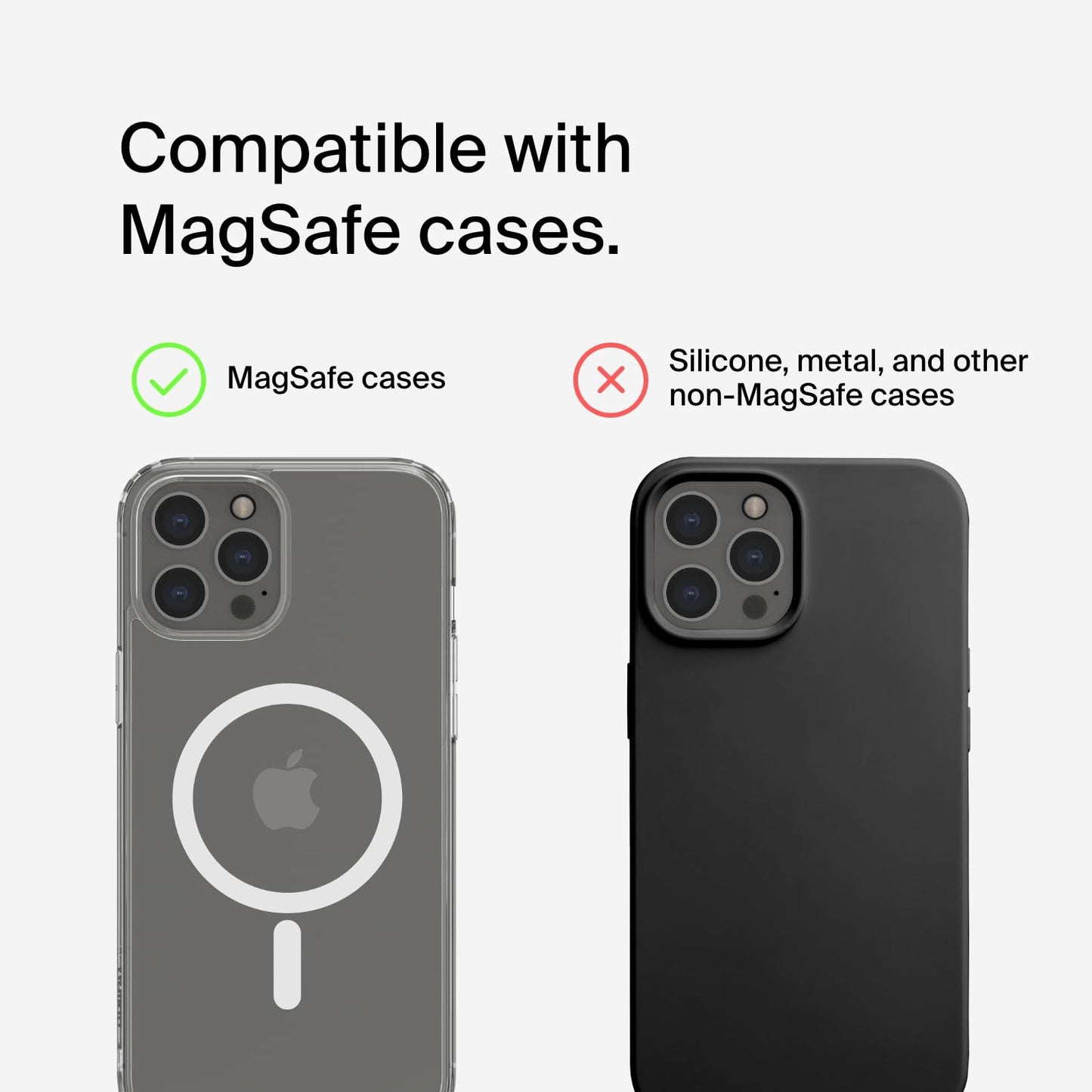 Belkin BoostCharge Pro 2-in-1 Wireless Charging Pad with Magnetic Qi2 15W, Fast Charging iPhone Wireless Charger Compatible with iPhone 16/15/14 Series, AirPods, MagSafe Enabled Devices - Black