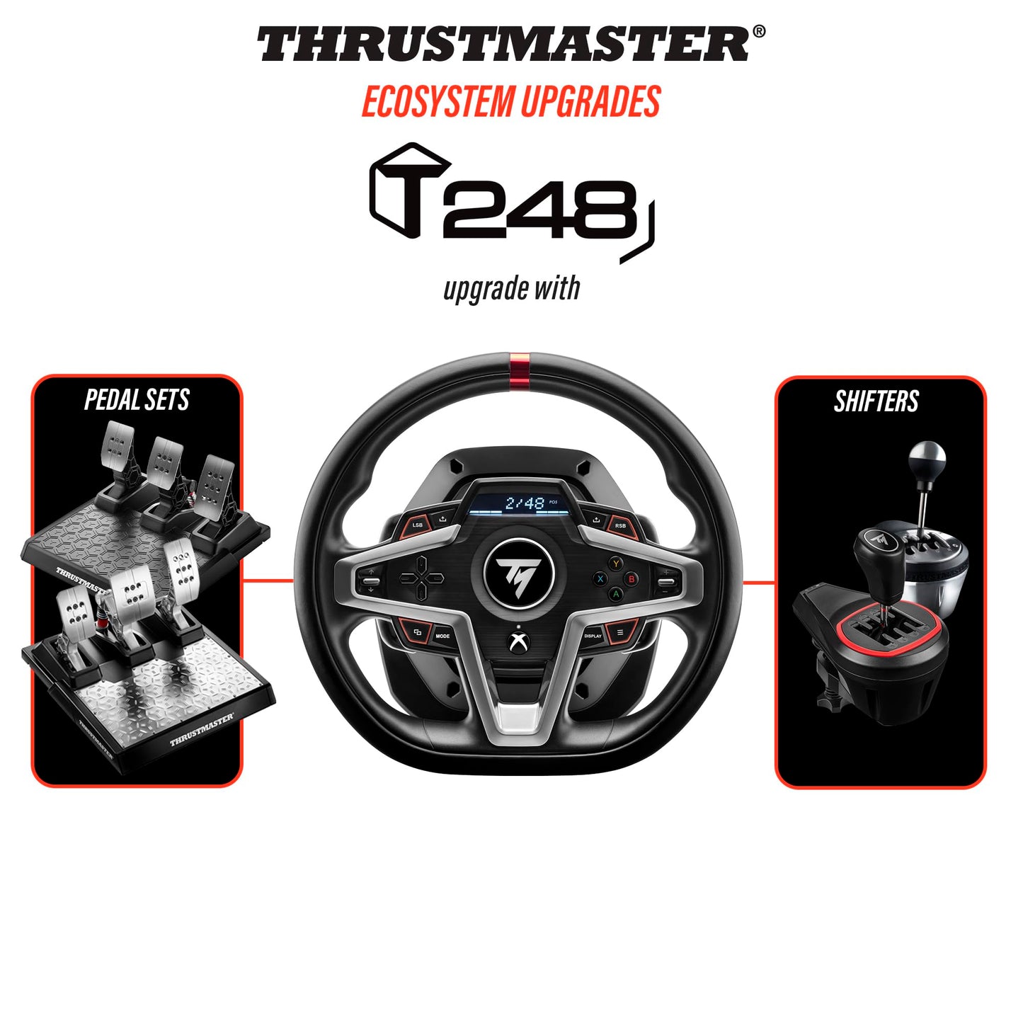 Thrustmaster T248 Force Feedback Racing Wheel – Advanced Racing Wheel for Xbox Series X|S, Xbox One, and PC