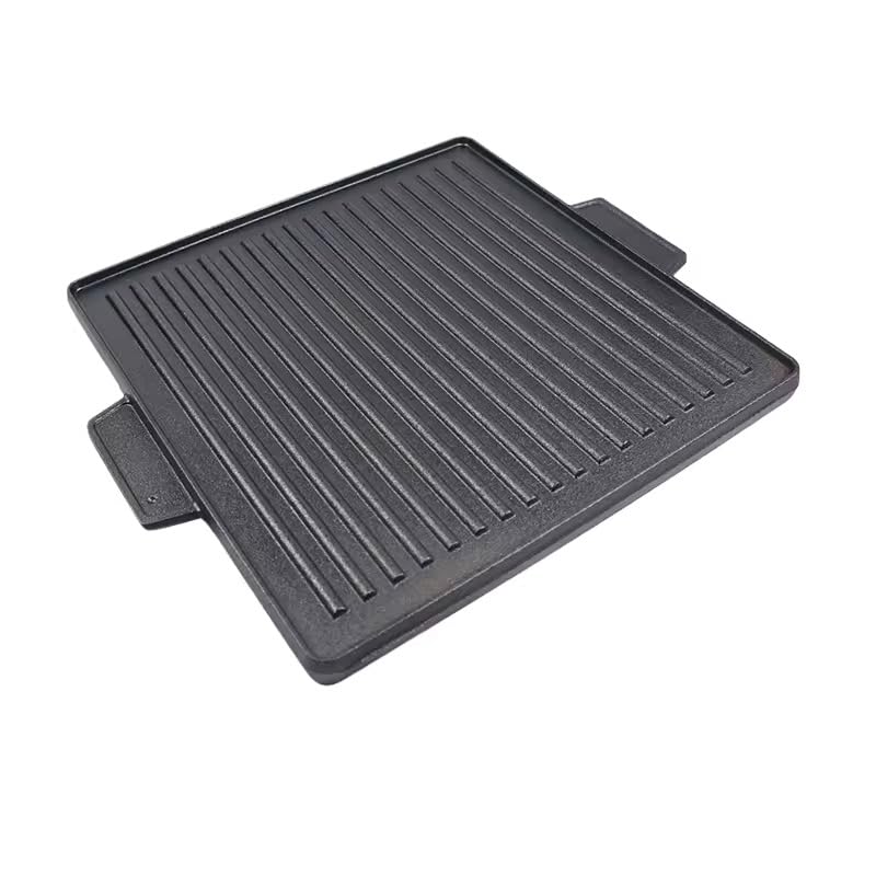 Suprills Cast Iron Double-Sided Reversible Grill Griddle — 37.5 x 37.5 cm, Heavy Duty for BBQ & Stoves