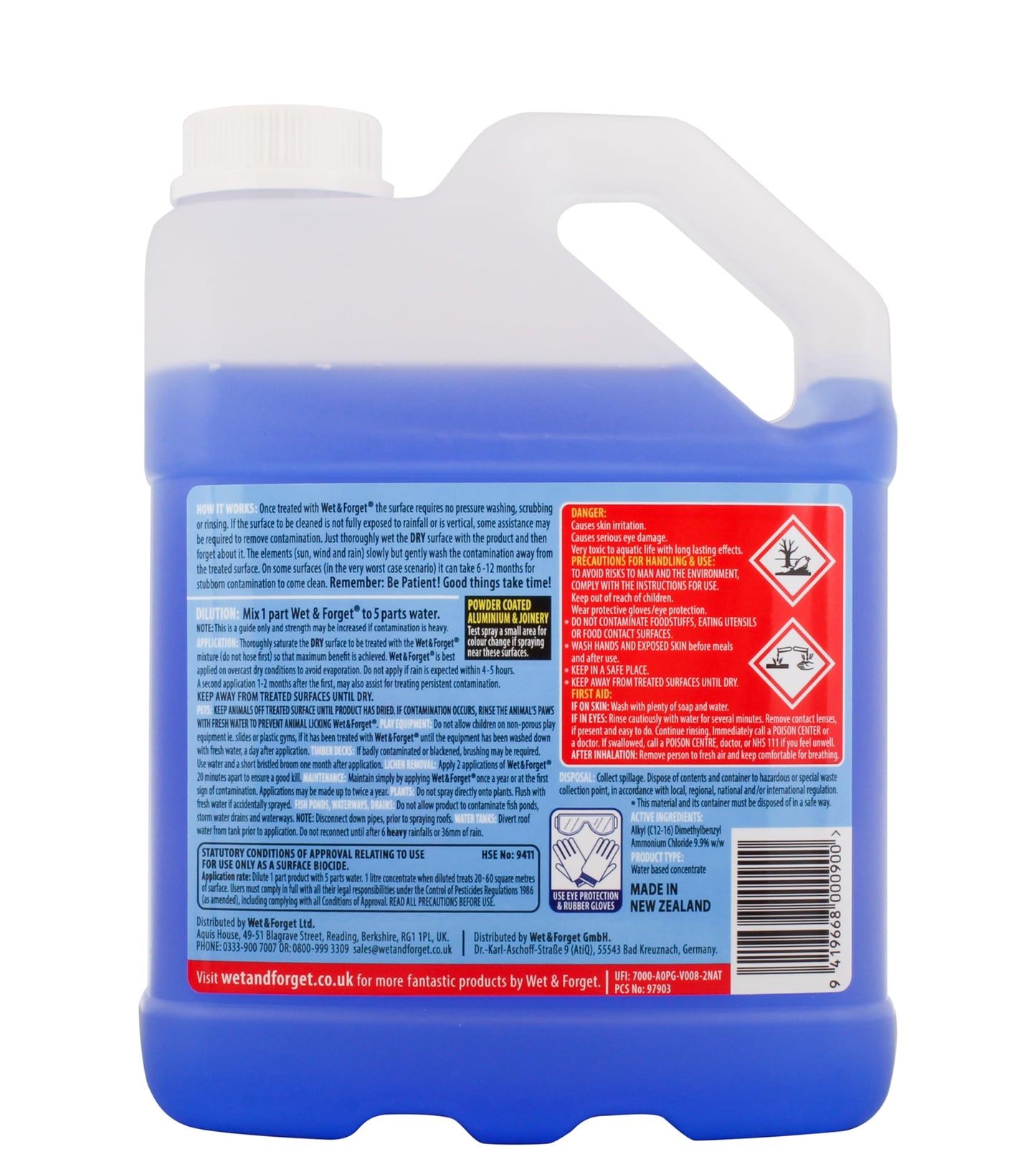 Wet & Forget Mould, Lichen & Algae Remover, Outdoor Cleaning Solution, Black Mould Remover, Bleach Free