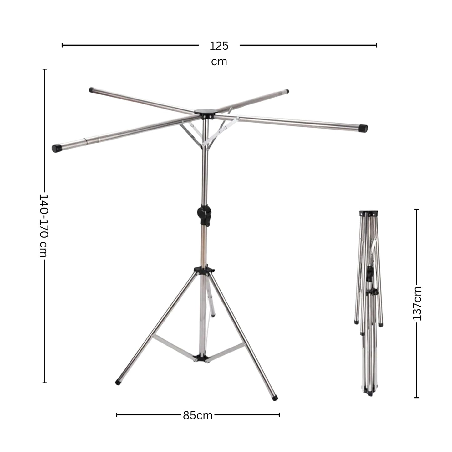 SUPER7 Super Folding Clothes Airer adjustable portable4 ARM Dryer Rack Laundry Rail Hanger Indoor Outdoor Folds Flat for Storage Easy Setup Great for Indoor Outdoor Use