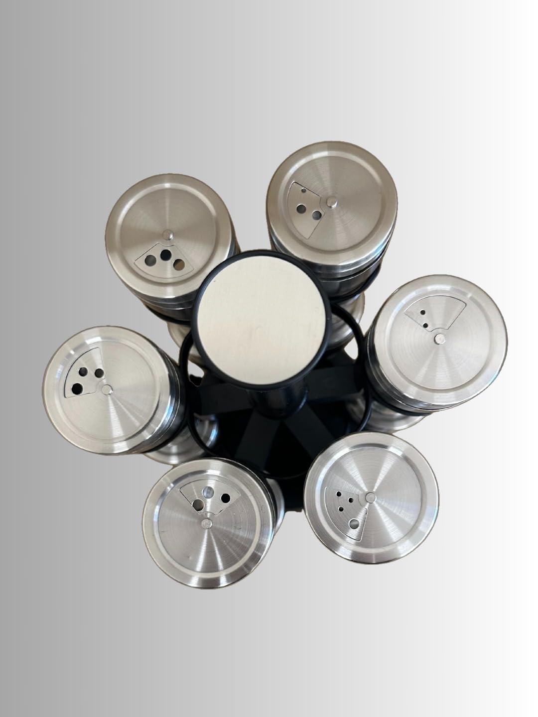 Suprills Rotating 12-Jar Revolving Round Carousel Spice Rack: Ideal for Dried Herbs, Efficient Kitchen Storage & Organisation, Home Countertop Spice Rack Tower for Enhanced Kitchen Storage