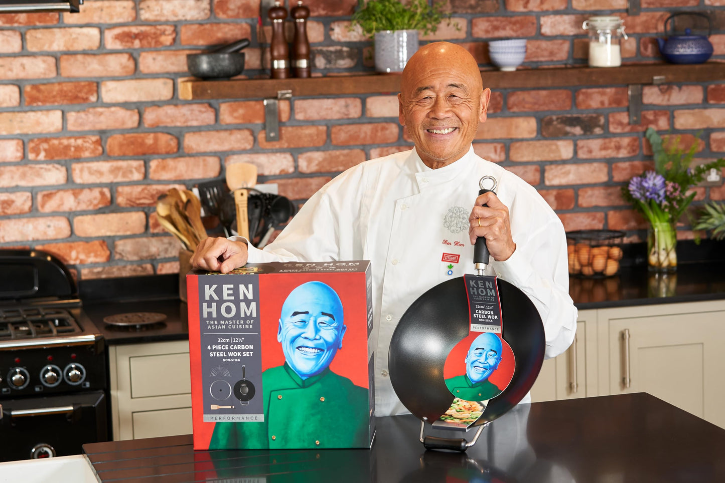 Ken Hom Carbon Steel Non Stick Wok Set
