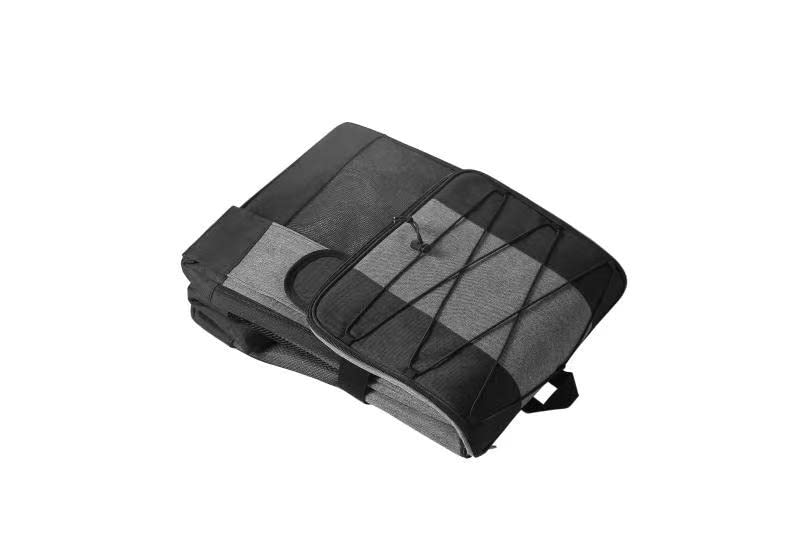 Suprills 32L Rolling Cooler with Foldable All-Terrain Cart — Grey & Black, for Camping, Picnics, Outdoor Parties