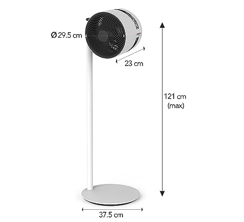 Boneco F230 Pedestal Air Circulator Fan – Silent, Powerful Cooling with Adjustable Height (White)