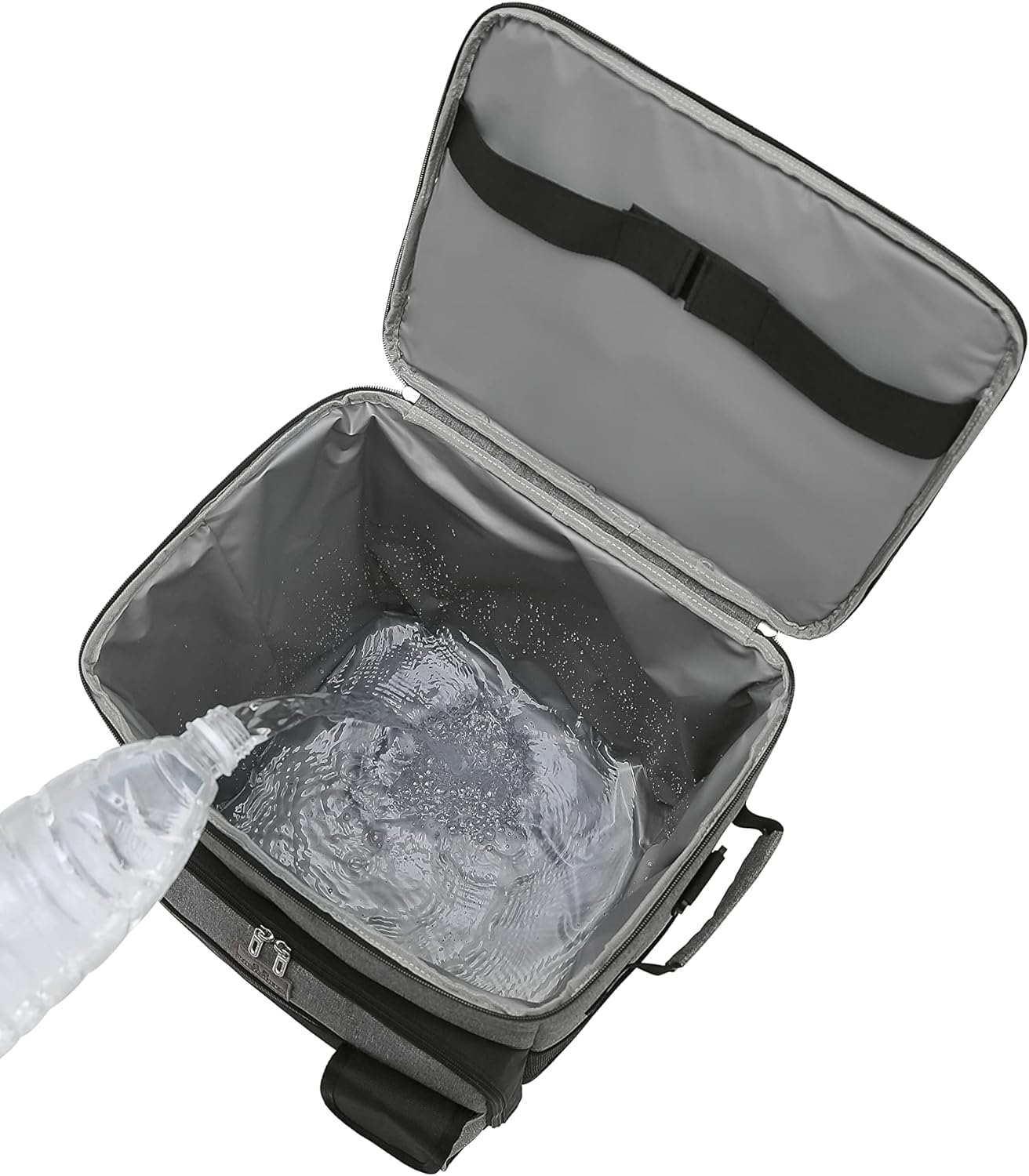 Suprills 32Litre Rolling Cooler, Grey and Black Lunch Bag & Lunch Box with all Terrain Cart, Foldable Travel Bag for Camping, Picnic, water, Outdoor Parties