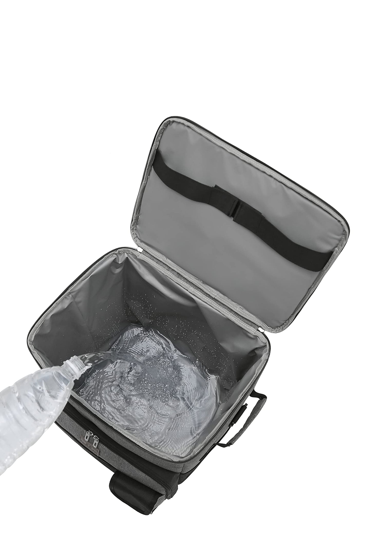 Suprills 32L Rolling Cooler with Foldable All-Terrain Cart — Grey & Black, for Camping, Picnics, Outdoor Parties