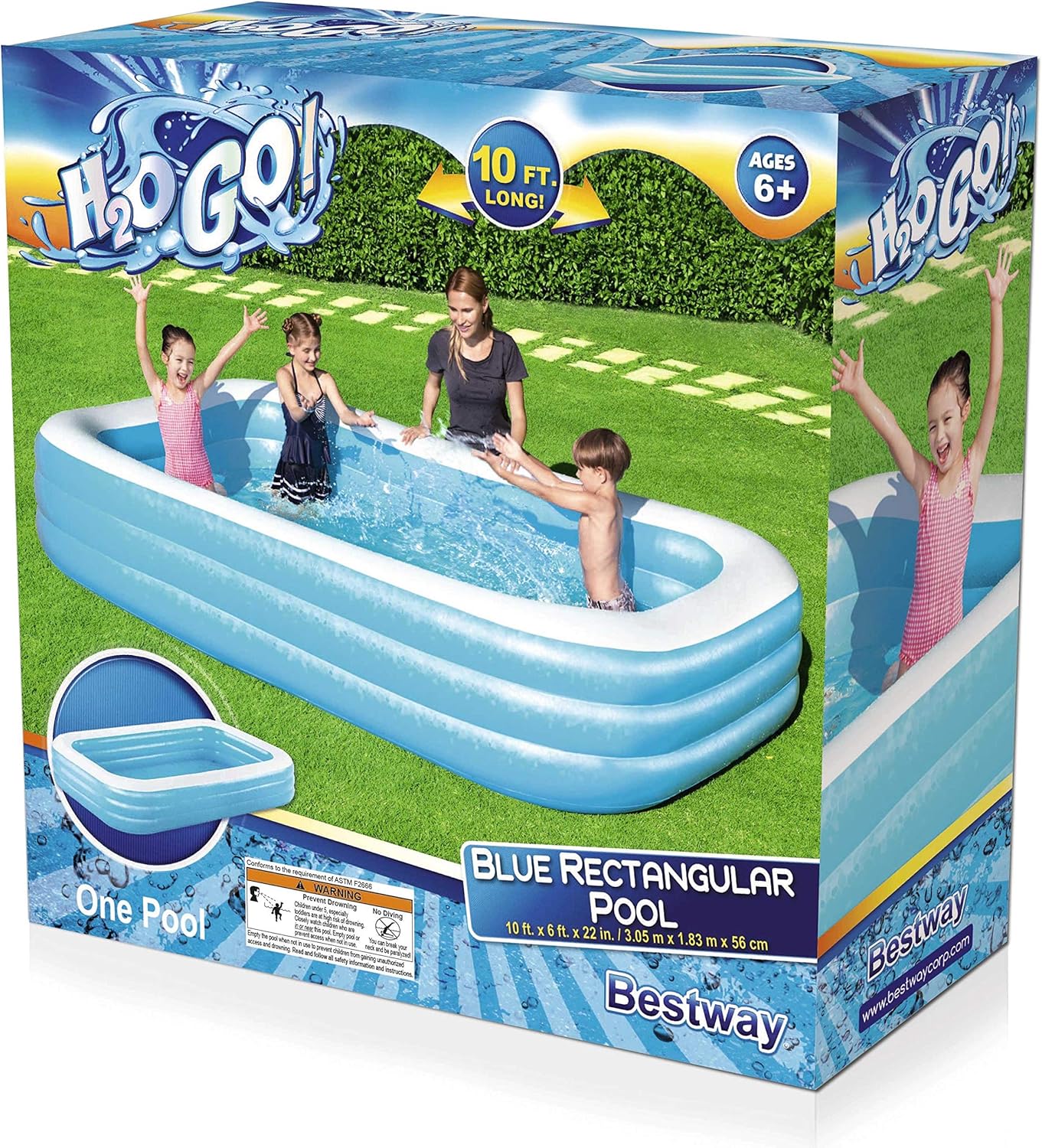 H2OGO! Inflatable Family Pool (10'×6'× 22'')