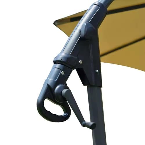 Suprills 3M Outdoor Hanging Parasol With Crank Handle Patio Sun Shade - Garden Furniture Banana Cantilever Umbrella with Base, Ideal for Garden and Provides water Protection in Red Color