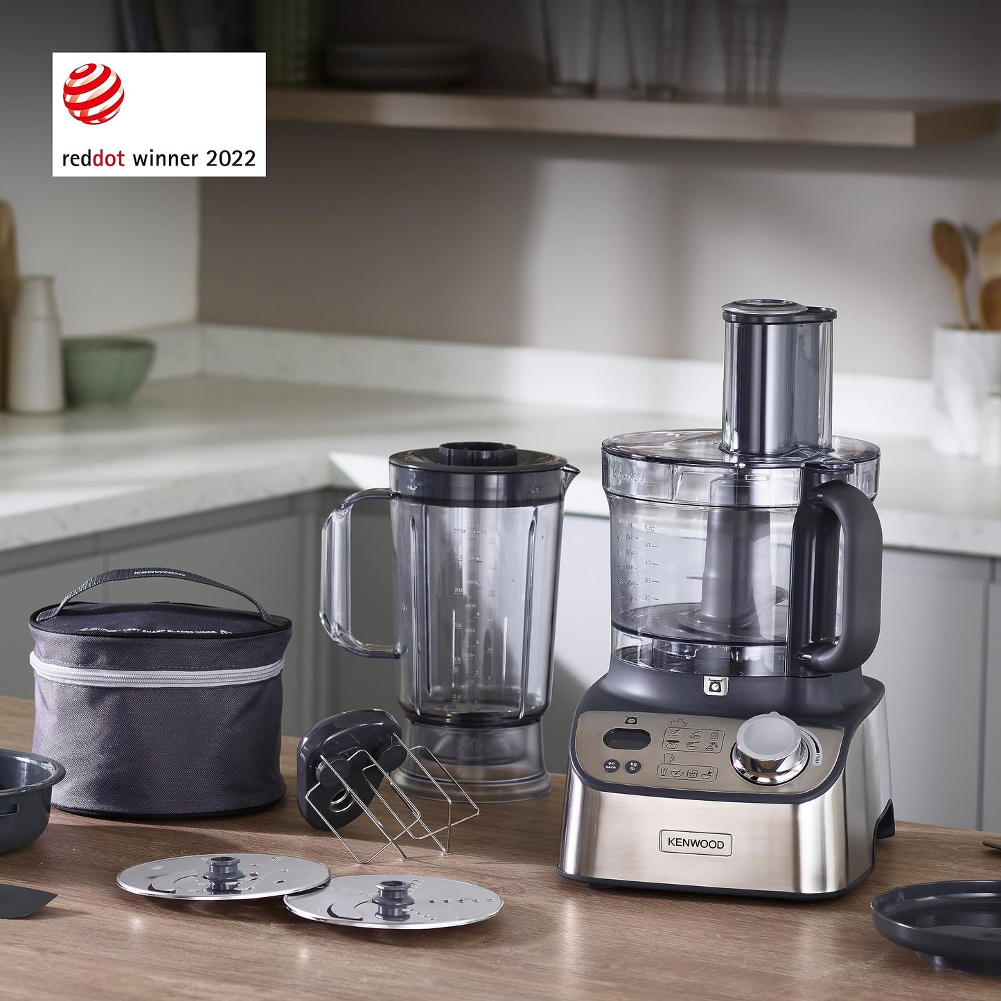 Kenwood FDM71.450SS MulticolorPro Express Weigh food processor with 8 accessories, adjustable speed with pulse function, integrated digital scale, capacity 3 l, Silver,Silver.