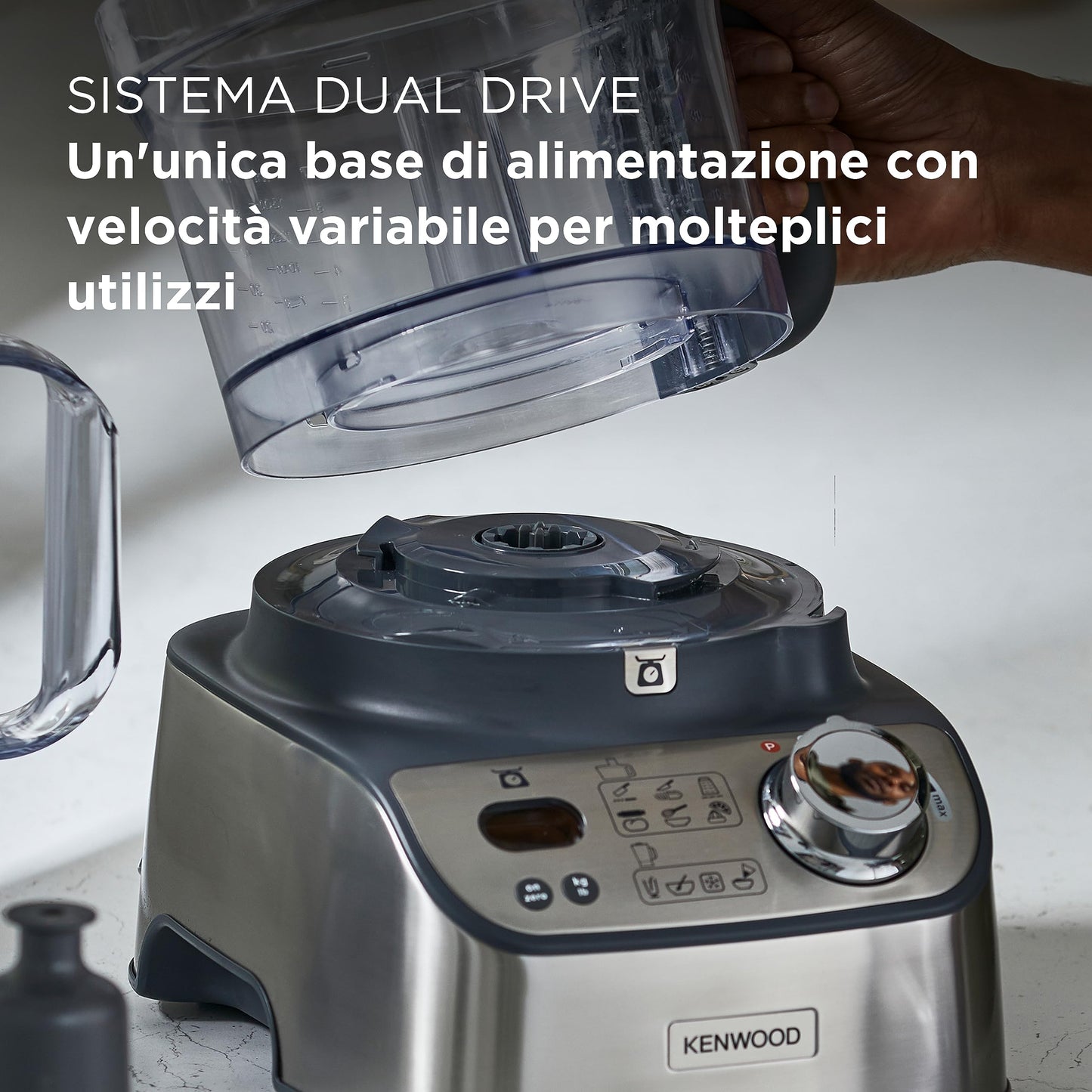 Kenwood FDM71.450SS MulticolorPro Express Weigh food processor with 8 accessories, adjustable speed with pulse function, integrated digital scale, capacity 3 l, Silver,Silver.