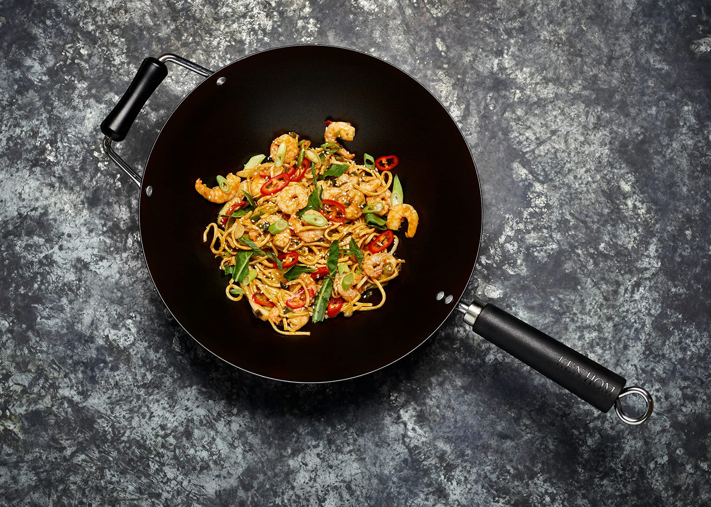 Ken Hom Carbon Steel Non Stick Wok Set