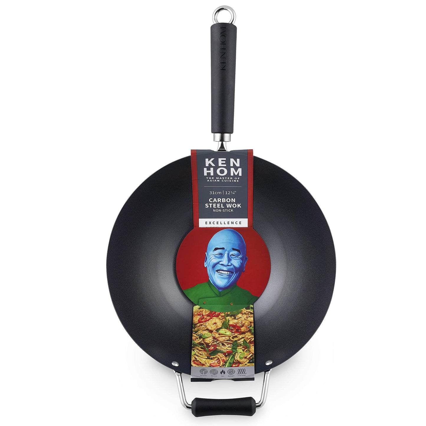 Ken Hom Carbon Steel Non Stick Wok Set