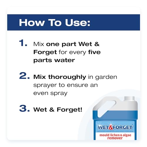 Wet & Forget Mould, Lichen & Algae Remover, Outdoor Cleaning Solution, Black Mould Remover, Bleach Free