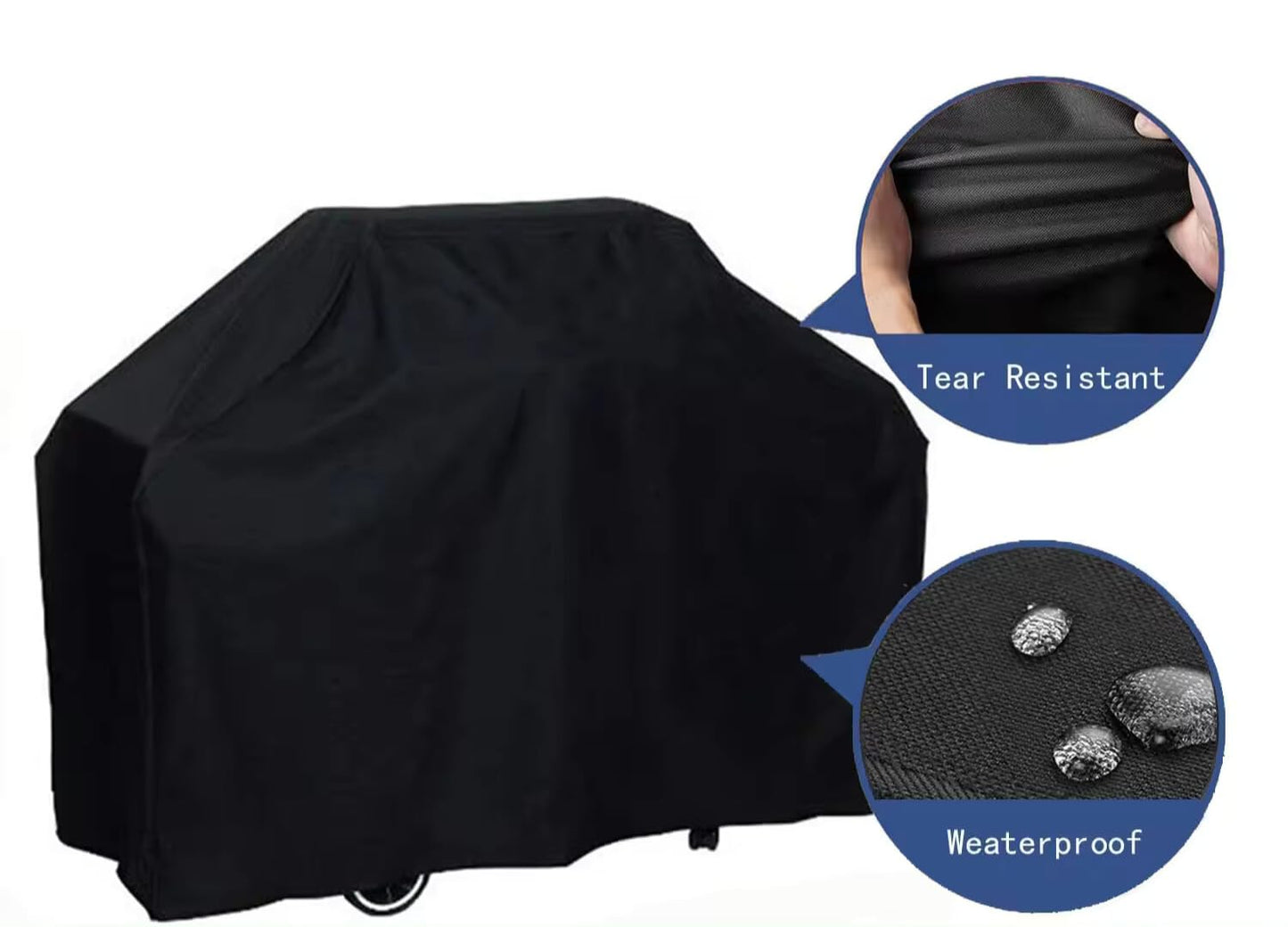 Suprills 58-Inch Heavy Duty BBQ Cover, Essential Gas BBQ Accessories, Waterproof Grill Protection, BBQ Covers - Oxford Fabric, Water, Wind, Rip-Proof & UV Resistant (145x66x117cm)