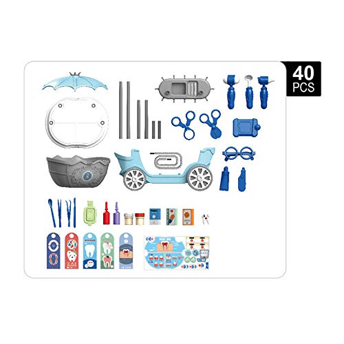 Super Toys 4in1 Multifunction Home Play set Trolley Role Play Kids toys dental doctor,ice cream shop,hair dressers, (Doctor Clinic)