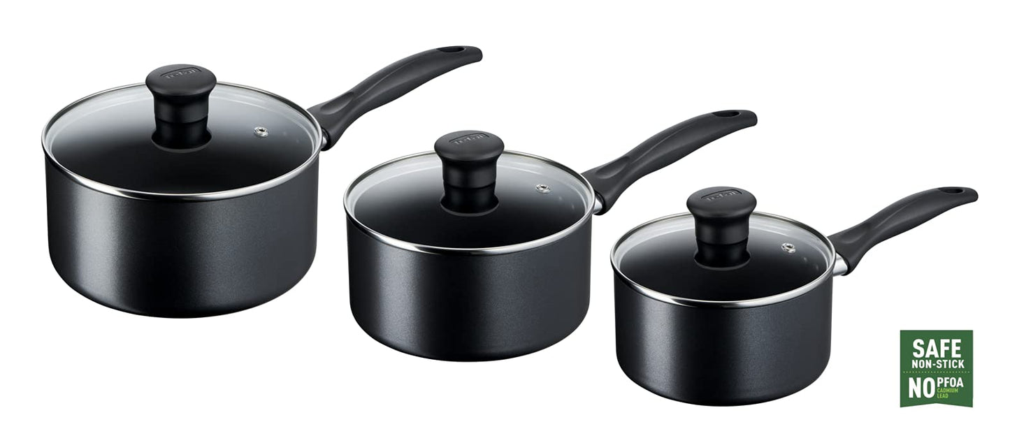 Tefal Induction G155S844 Non-Stick Cookware Set 8 Pieces-Black, saucepans, Aluminium
