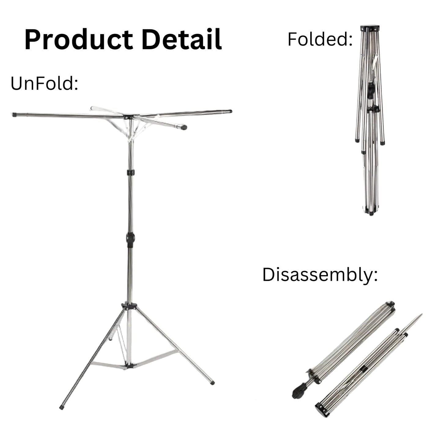 SUPER7 Super Folding Clothes Airer adjustable portable4 ARM Dryer Rack Laundry Rail Hanger Indoor Outdoor Folds Flat for Storage Easy Setup Great for Indoor Outdoor Use