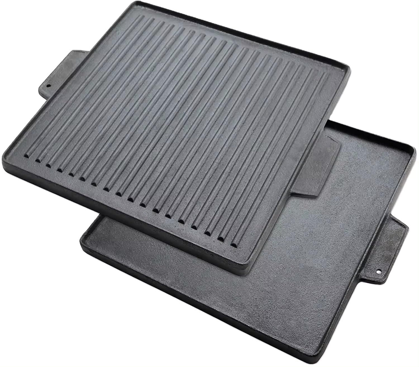 Suprills Cast Iron Double-Sided Reversible Grill Griddle — 37.5 x 37.5 cm, Heavy Duty for BBQ & Stoves