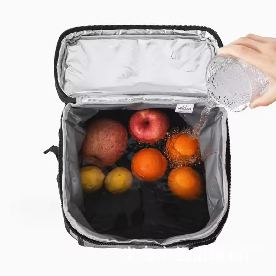 Suprills 24L Insulated Lunch Bag Backpack — 30-Can Cooler with Hard Liner, Waterproof Grey, Lightweight for Camping & Work