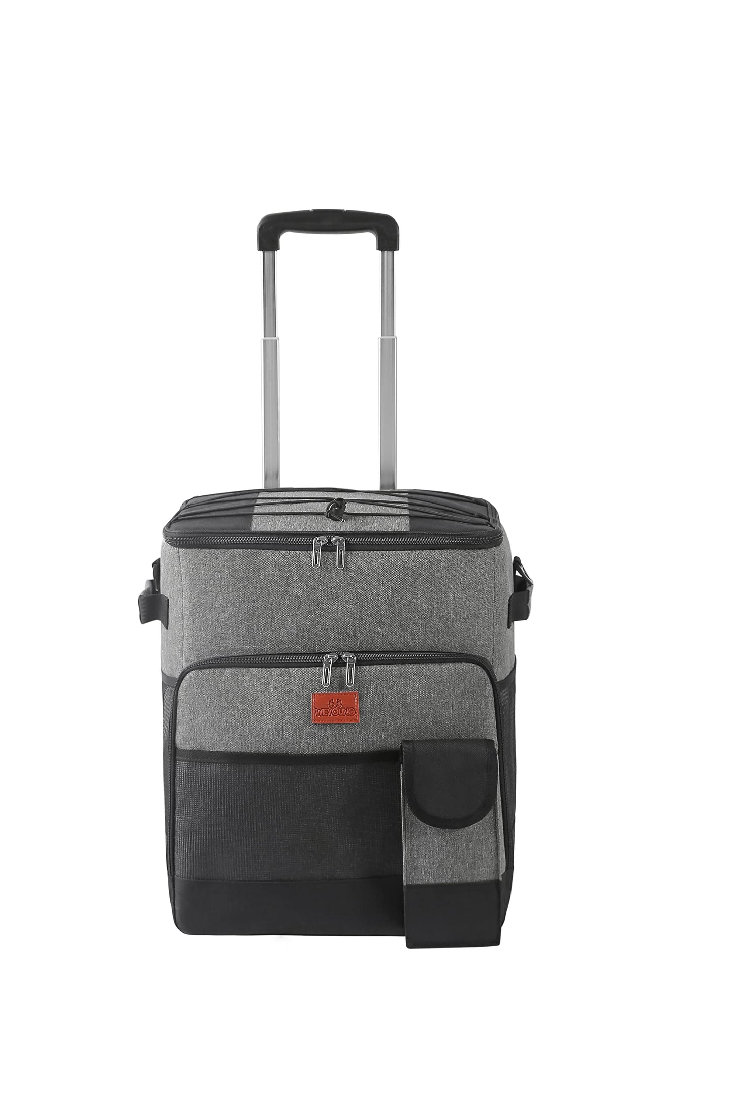 Suprills 32L Rolling Cooler with Foldable All-Terrain Cart — Grey & Black, for Camping, Picnics, Outdoor Parties