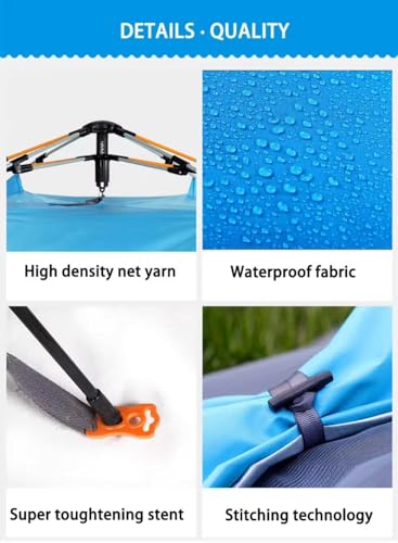 Suprills Pop Up Tent for 3-4 Person - Double Layer Instant Camping Tent, Holiday Essentials - Lightweight Tent for Beach, Camping,Hiking, Festival - Easy Set Up, Backpacking Tent water