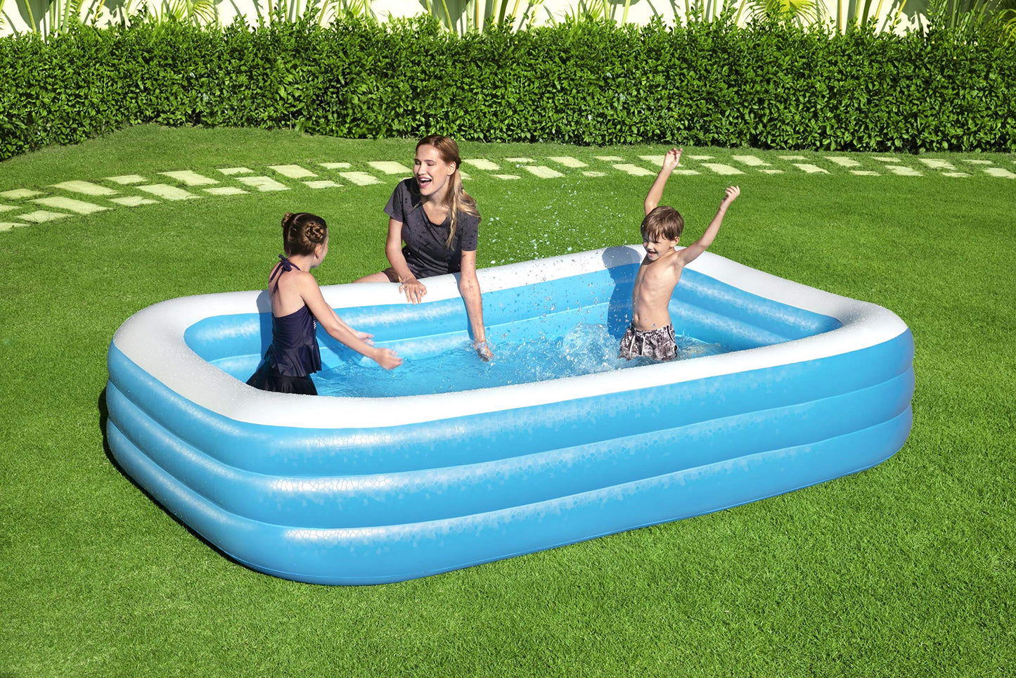 Bestway H2OGO! Dunk N' Splash Inflatable Family Pool with Basketball Hoop (8'3' x 66' x 40') | Blow Up Backyard Swimming Pool for Kids Ages 3 and Up