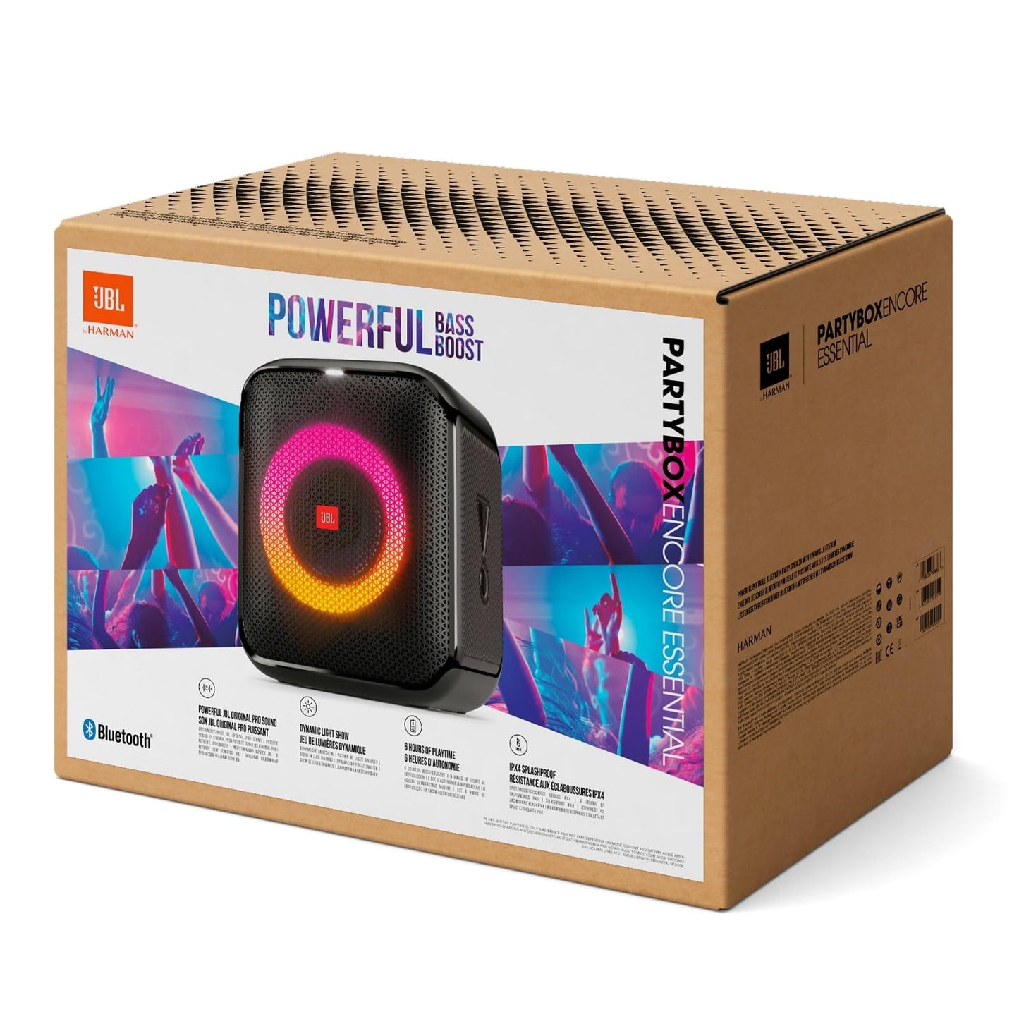 JBL PartyBox Encore Portable Indoor and Outdoor Party Speaker with Built-In Lights, IPX4 Splashproof Design, Deep Bass and 10 Hours of Playtime, in Black