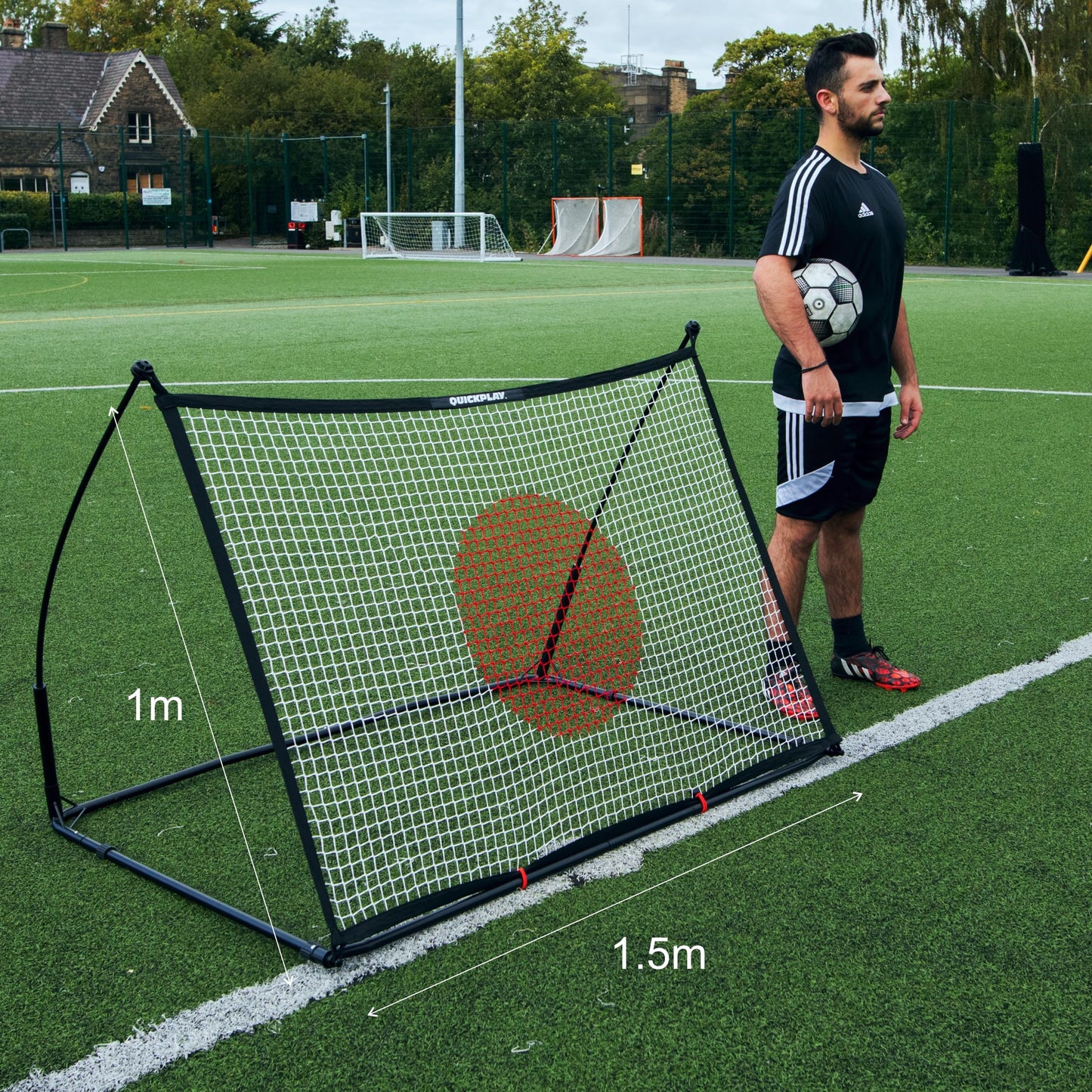 QUICKPLAY SPOT Target Football Rebounder Net Range | Multi-Sport Ball Skills Training - with free eCOACH training app | Football Rebound Net Available in 3 Sizes