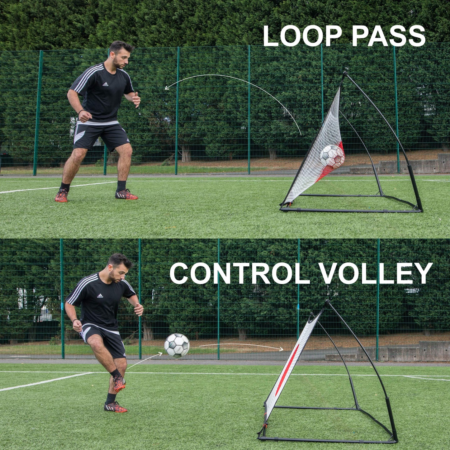 QUICKPLAY SPOT Target Football Rebounder Net Range | Multi-Sport Ball Skills Training - with free eCOACH training app | Football Rebound Net Available in 3 Sizes