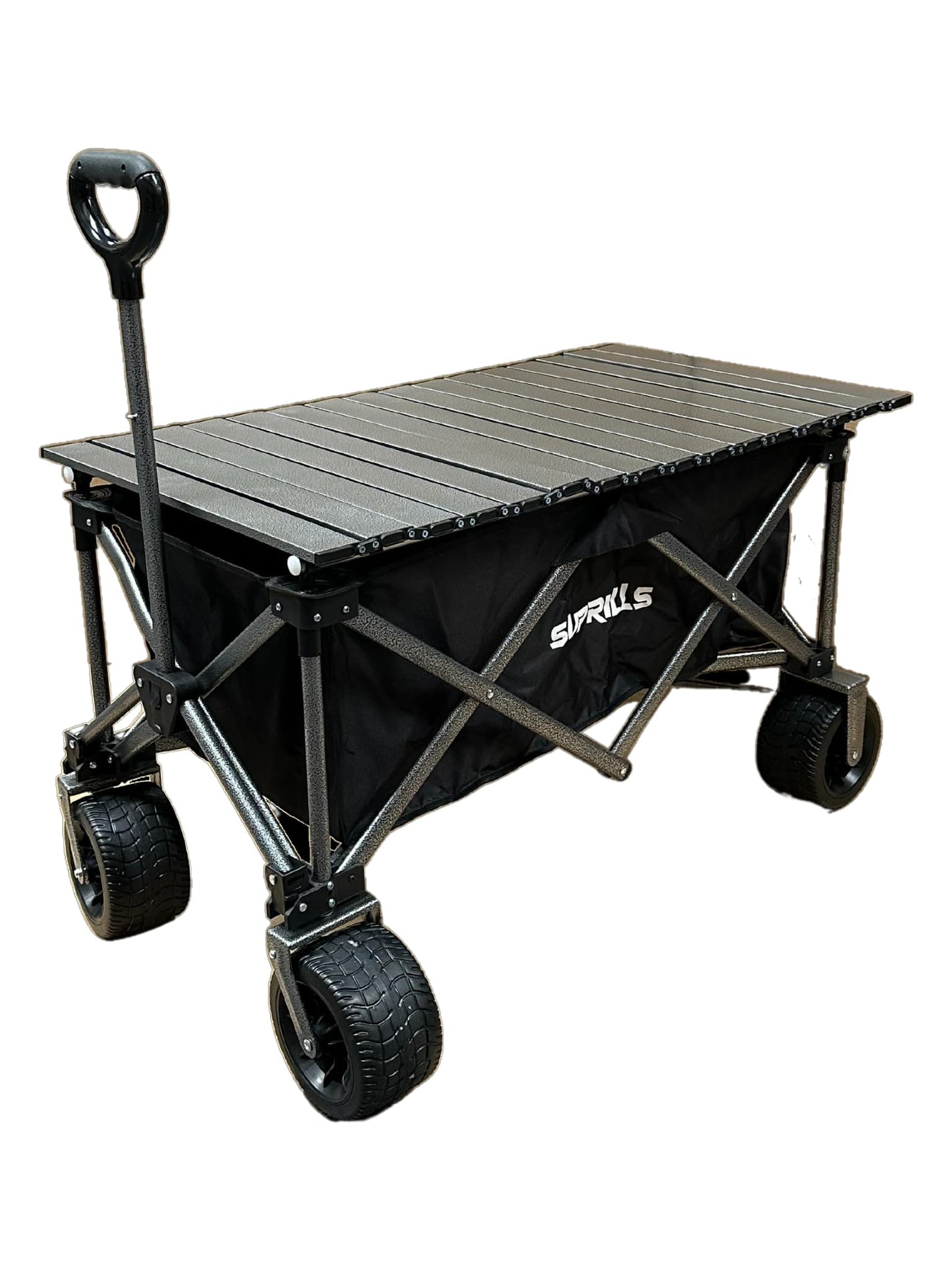 Suprills 160L Folding Festival Trolley — Heavy Duty Collapsible Camping, Garden & Beach Wagon with Table Top & Wide Wheels, 120kg Capacity