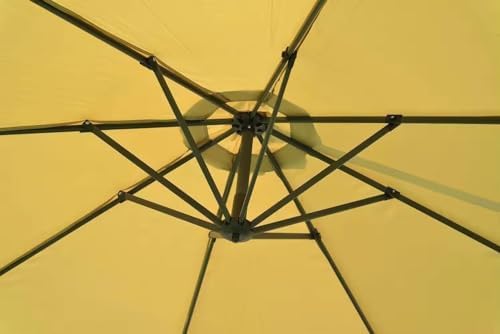 Suprills 3M Outdoor Hanging Parasol With Crank Handle Patio Sun Shade - Garden Furniture Banana Cantilever Umbrella with Base, Ideal for Garden and Provides water Protection in Red Color