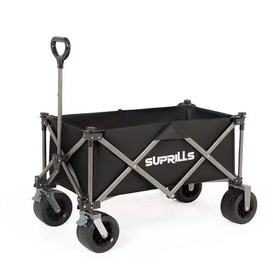 Suprills 160L Folding Festival Trolley — Heavy Duty Collapsible Camping, Garden & Beach Wagon with Table Top & Wide Wheels, 120kg Capacity