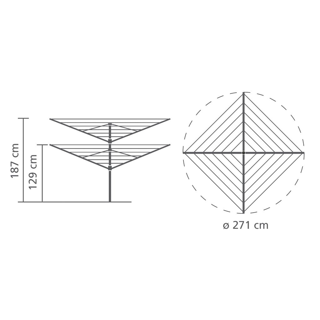 Brabantia - Lift-O-Matic - 50 Metres of Clothes Line - Adjustable in Height