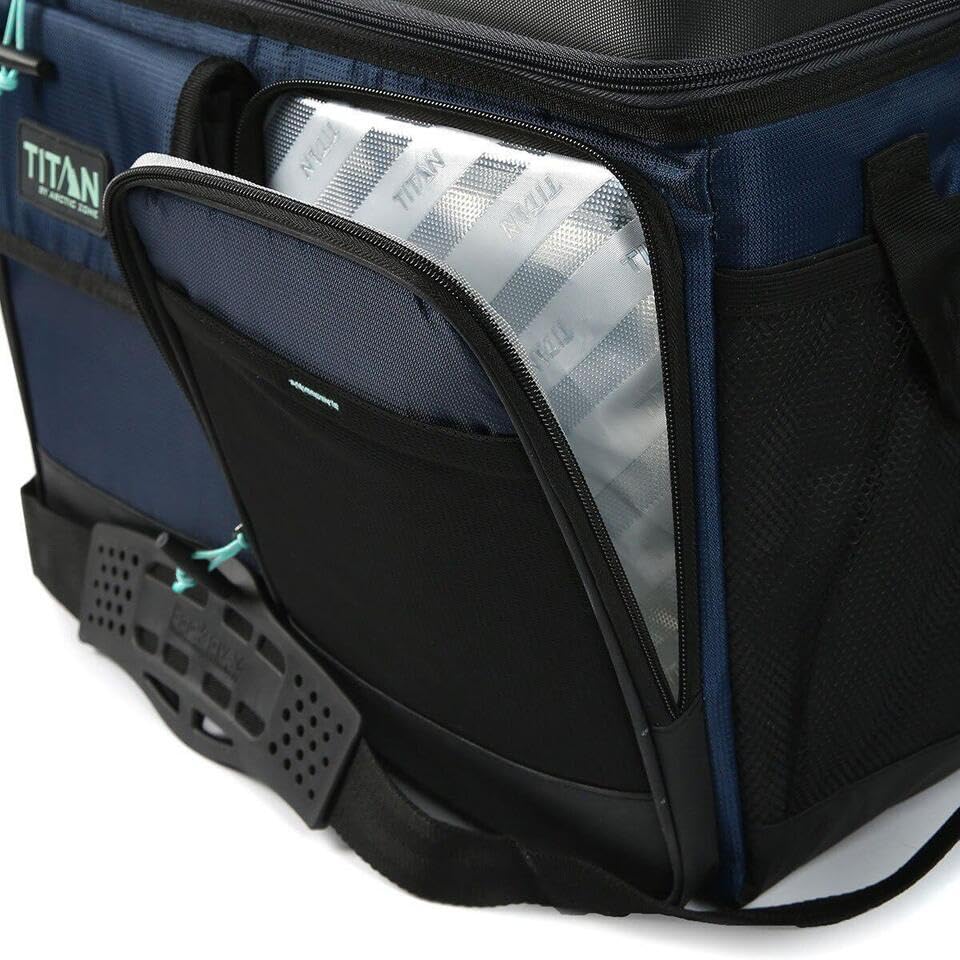 Arctic Zone Titan 50 Can Collapsible Cooler Ice Bag Food Drinks with Table Top Blue
