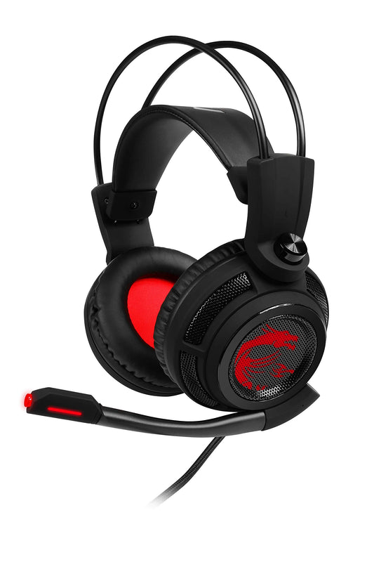 MSI Gaming Headset with Microphone, Enhanced Virtual 7.1 Surround Sound, Intelligent Vibration System (DS502)