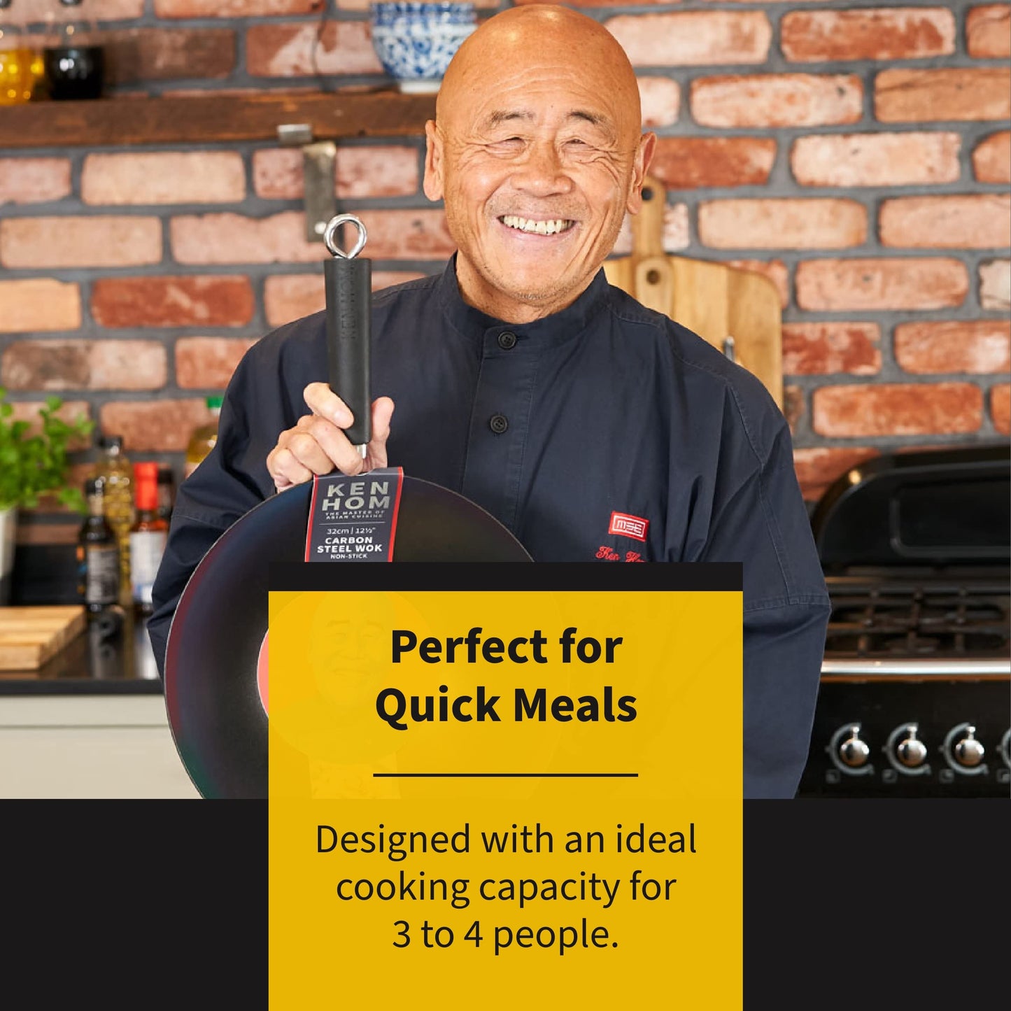 Ken Hom Carbon Steel Non Stick Wok Set