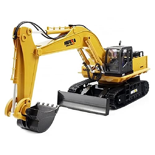 SUPER TOYS Remote Control Die Cast 1:16 Scale Excavator with metal Bucket and dozer blade RC Construction Vehicles 2.4G 4WD Full Function Digger Toys with Sound