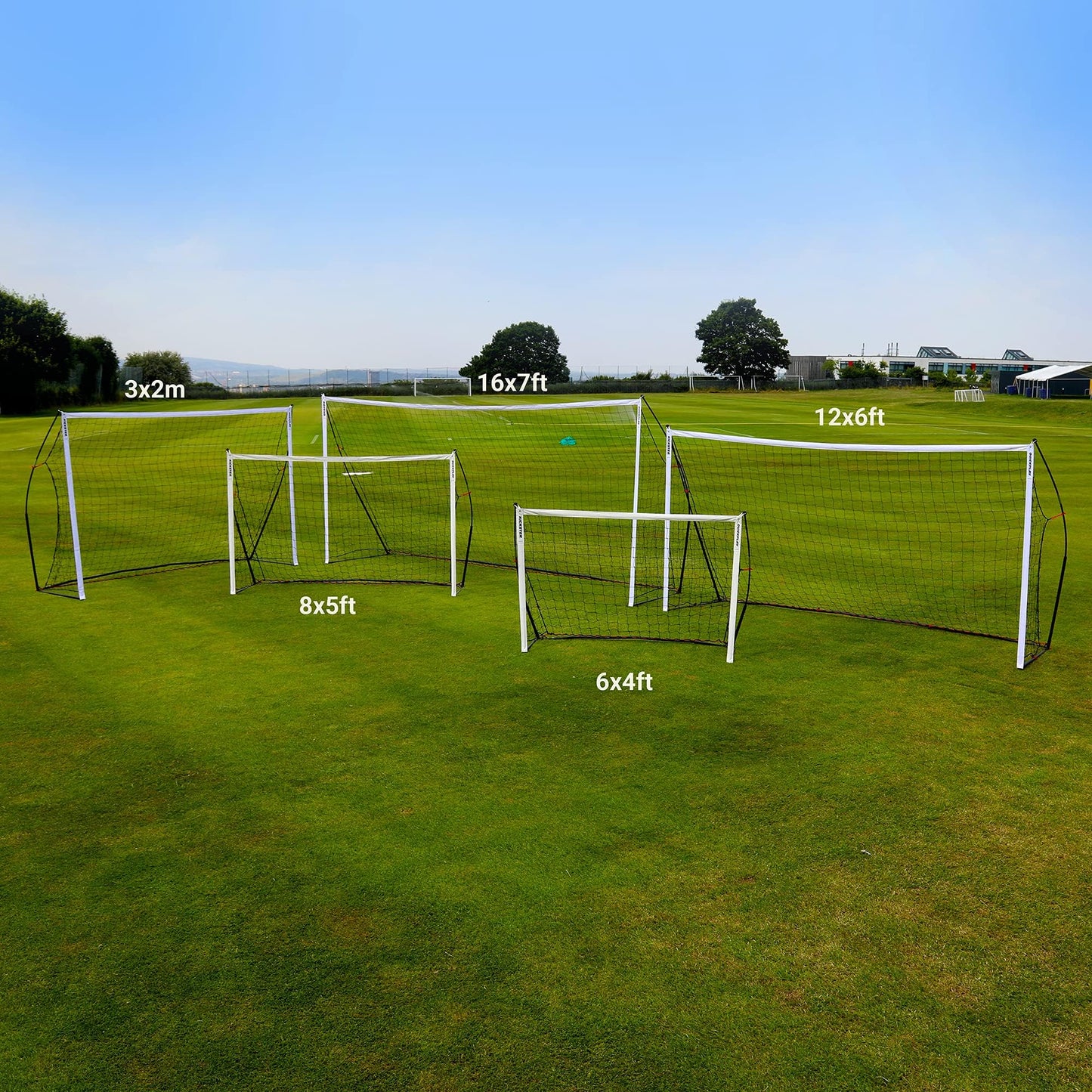 QUICKPLAY Kickster Football Goal– Ultra Portable Football Equipment includes Football Net and Carry Bag [Single Goal]