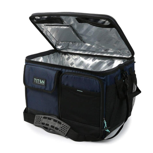 Arctic Zone Titan 50 Can Collapsible Cooler Ice Bag Food Drinks with Table Top Blue