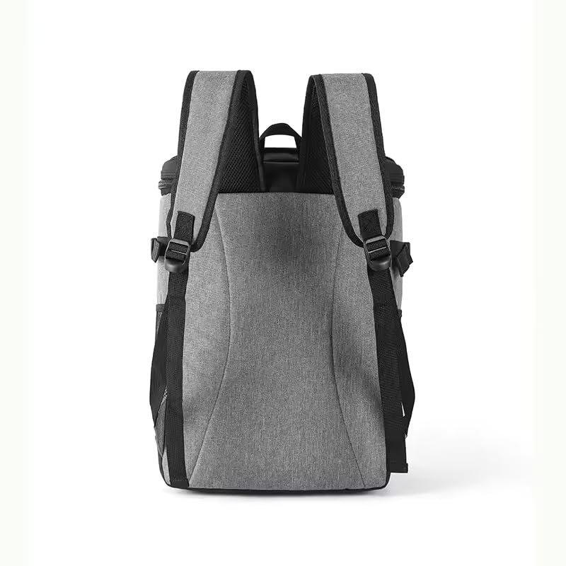 Suprills 24L Insulated Lunch Bag Backpack — 30-Can Cooler with Hard Liner, Waterproof Grey, Lightweight for Camping & Work