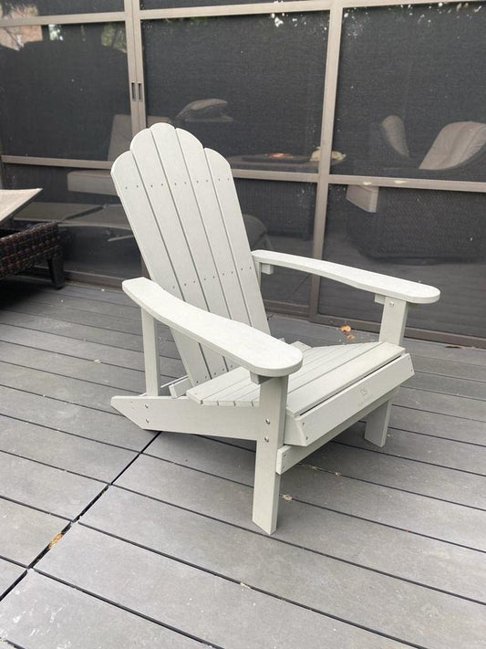 Super grills Outdoors Adirondack Chair Weather Resistant Patio Chair Outdoor Armchair Lounger for Fire Pit Patio Garden Backyard (Gray)