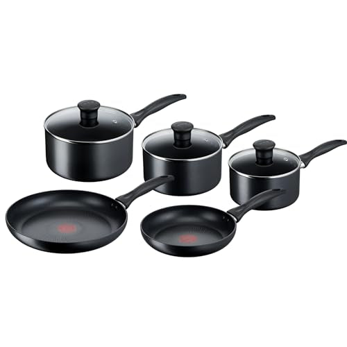 Tefal Induction G155S844 Non-Stick Cookware Set 8 Pieces-Black, saucepans, Aluminium