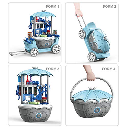 Super Toys 4in1 Multifunction Home Play set Trolley Role Play Kids toys dental doctor,ice cream shop,hair dressers, (Doctor Clinic)