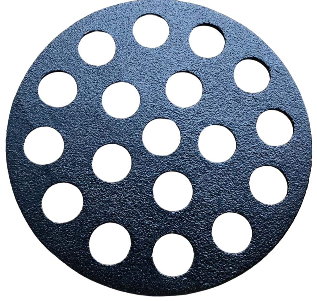 Super Grills Kamado Fire Bottom Charcoal Grate Cast Iron Round 6.1 Inch - Essential Camping Accessories, Kitchen Accessories for Barbecue Grill, High Heat BBQ Charcoal Plate Fit 15.5cm